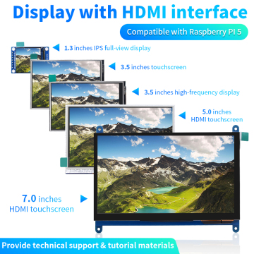 High Frequency Display Raspberry Pi IPS Screens - 1.3 to 7.0 Inches