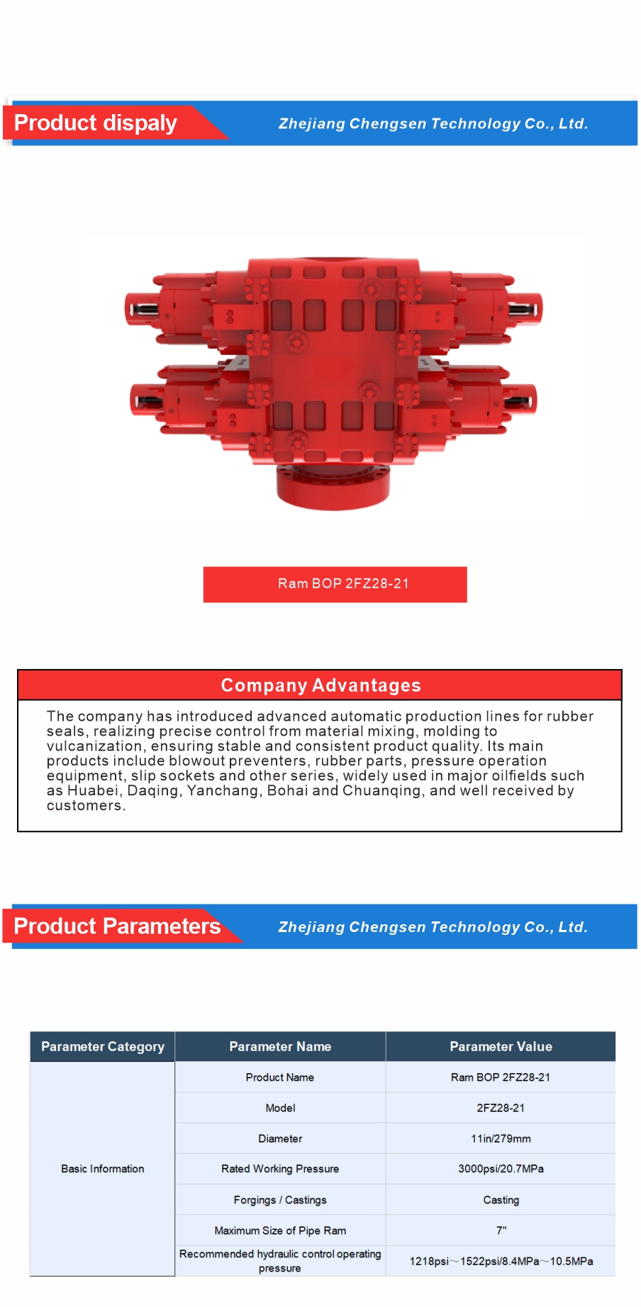 Dual Ram BOP for Wellhead Equipment