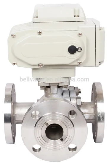 electric 1 inch stainless steel 3 ways ball valve price