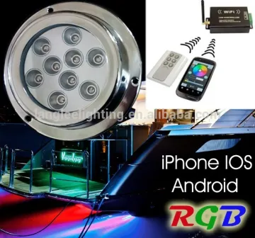 Wifi Controlled iPhone IOS Android RGB Color Changing Underwater Boat LED Light