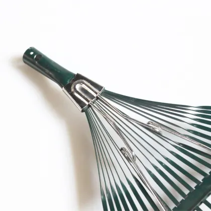 Steel Rake Gradon Tools 22 Tine Leaf Cleaning Garden Rake with Spring Brace