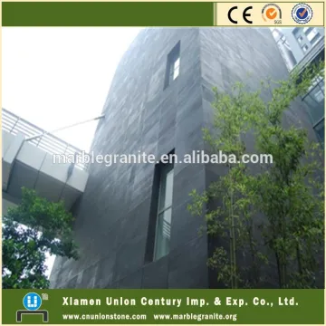 Honed Black Slate Exterior Wall Cladding Tile