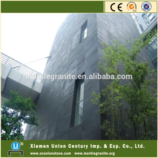 Honed Black Slate Exterior Wall Cladding Tile
