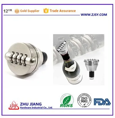 4 dial combination wine bottle lock