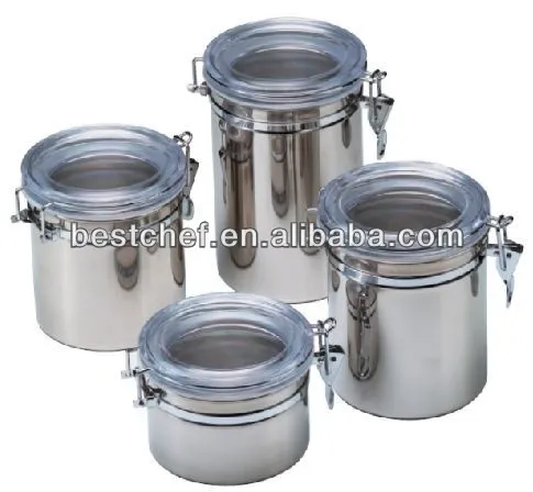 stainless steel Clip-top canister