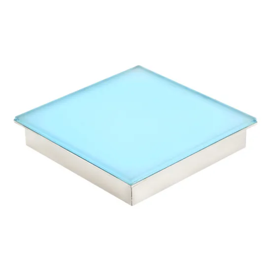 RGB LED Floor Tile Lights IP67 DC24V Tempered Glass Brick Lamps for Theme Parks