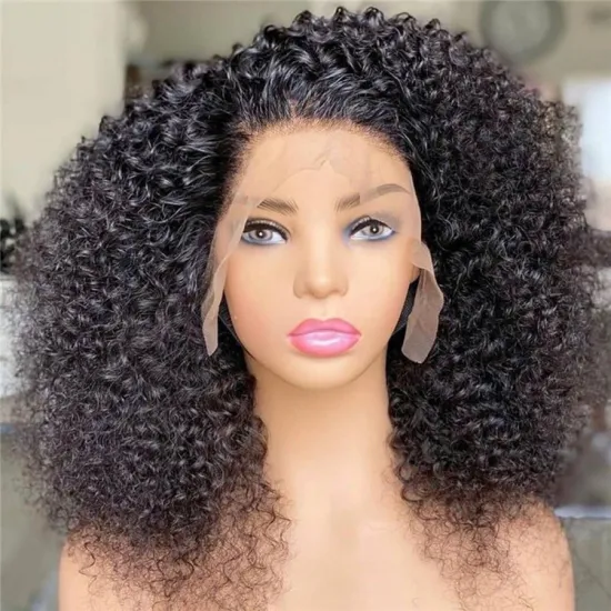 Wholesale virgin cuticle aligned water wave human hair wig lace front frontal closure kinky curly hairs wig