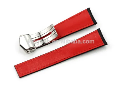 22mm/18mm Handmade Calf Leather Watch Strap Deployment Buckle For TAG Watch Band