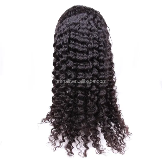 hair extension Brazilian virgin hair natural black deep wave 13x4 lace front wig