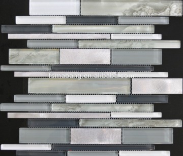 MB1098-9 2016 Newest design aluminum mix glass mosaic tile for wall decoration