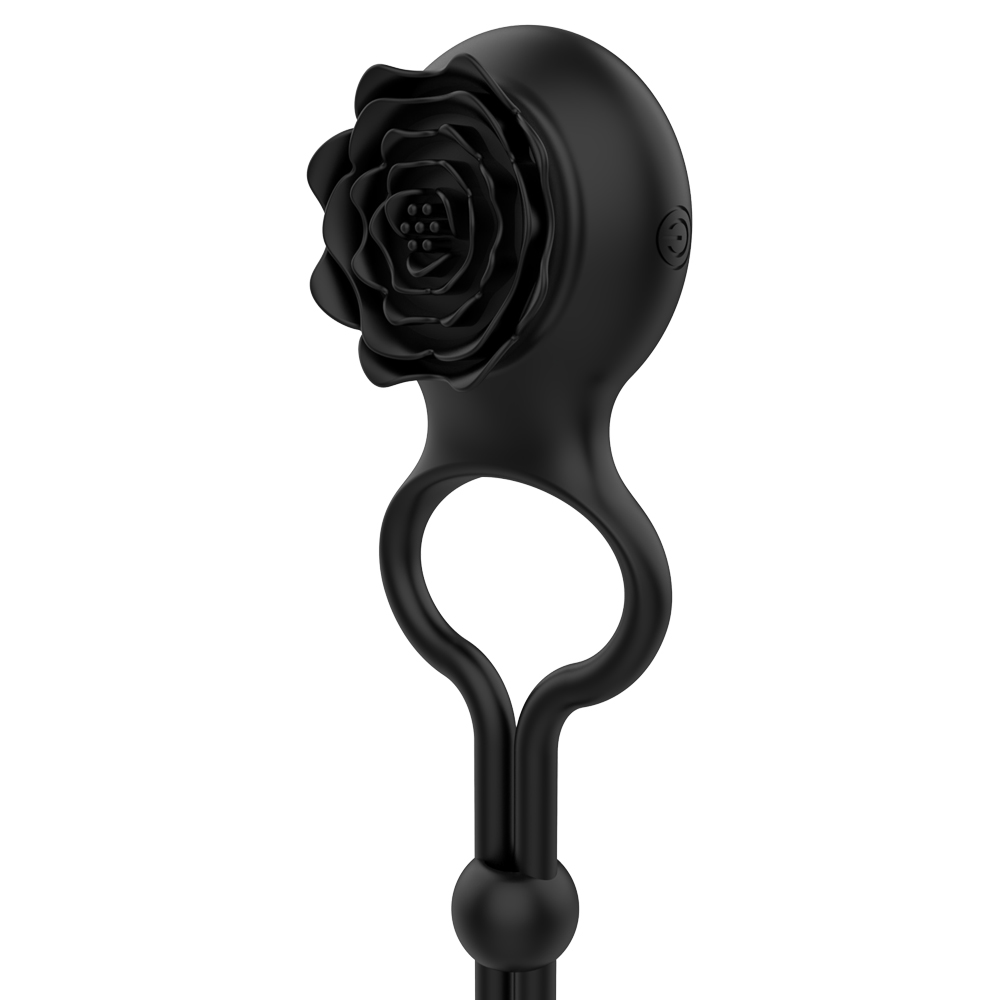 Rose Pattern Vibrating Ring For Clitoral & Penis Stimulation