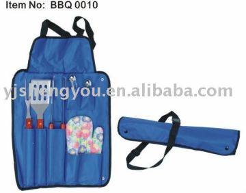 apron with bbq set 6 pcs