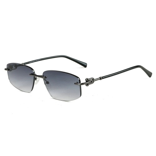 Mellume Vintage Rimless Metal Frame PC Lens Sunglasses