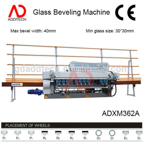 Two bottom edge 11 motors glass straight line beveling machine