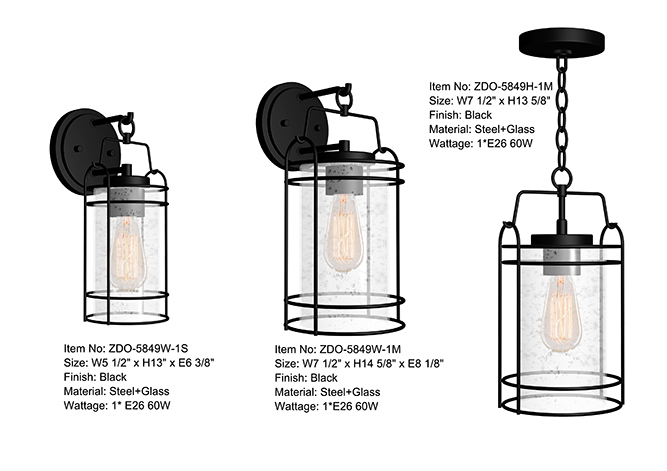 5849 60W Outdoor Pendant Lamp