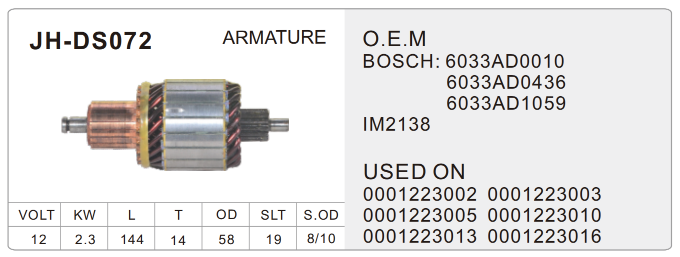 starter parts-JH-DS072-X