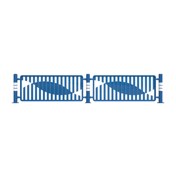 Coastal Blue White City Street Fencing With Artistic Design