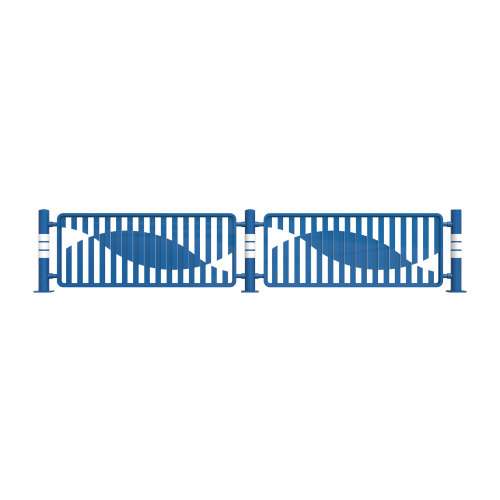 Coastal Blue White City Street Fencing With Artistic Design