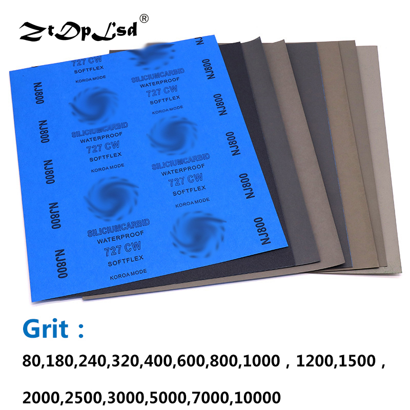 ZtDpLsd 1Pcs Grit 80-10000 Wet And Dry Polishing Sanding Wet/dry Abrasive Sandpaper Paper Sheets Surface Finishing Made