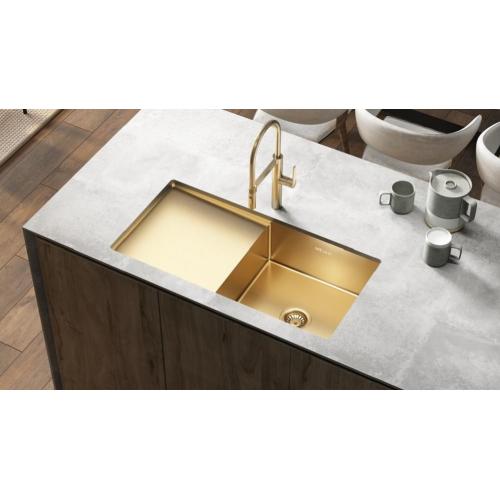 Goldener Edelstahl Cupc Drainboard Waschbecken