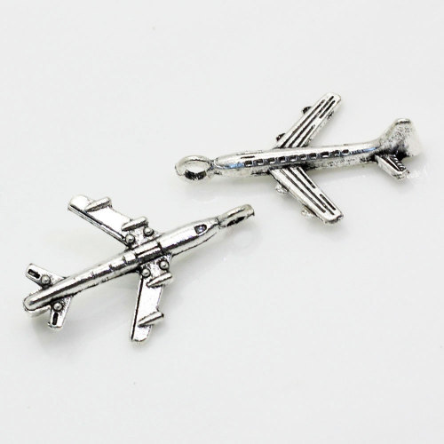 3D Airplane Alloy Plane Charm For Bracelet Earring Necklace Pendant DIY Making