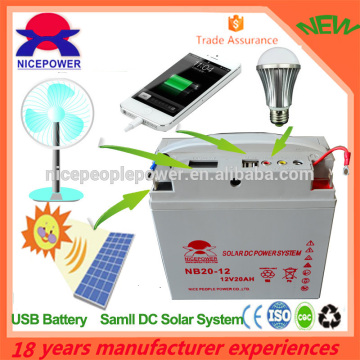 2015 NEW mini solar system SMF battery 12v 20ah lead acid battery