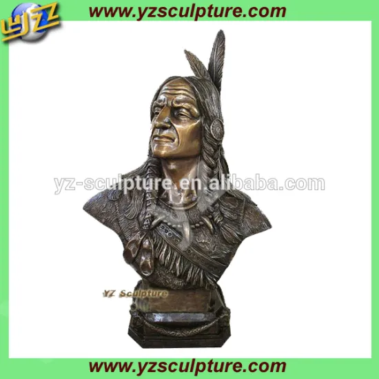 Indian casting copper bust man statue for home decoration