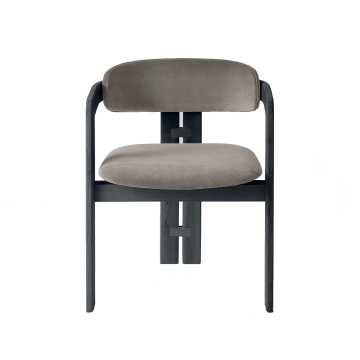 Modern Luxury Customizable Velvet Dining Chair with Solid Wood Frame and Armrest