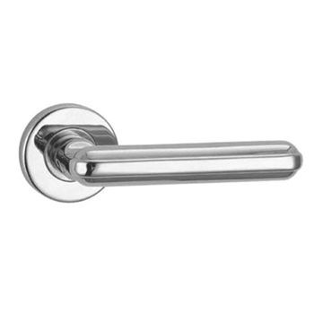 Tube Stainless Steel Door Lever Handle, 304 SS Grade, Round Rose, SS or PSS Finish