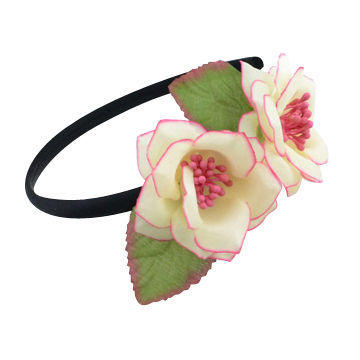 White peony design fashion inside hot sale chic headbands, OEM/ODM/small orders are welcome