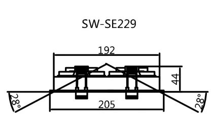 Double head square LED downlight fixture
