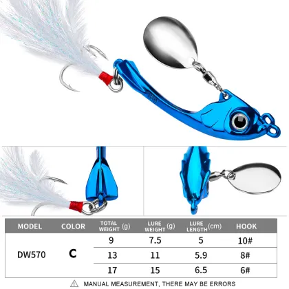 Tremulous Luya Bait: Rotating Sequins Far Zinc Alloy Fishing Lure