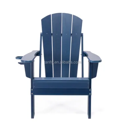 HDPE Plastic Wood Folding Adirondack Chair - Blue