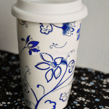 high quality and safety ceramic mug with silicone lid