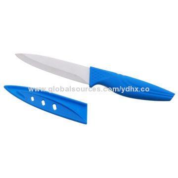 Ceramic Paring Knife with PP Sheath, Zirconium Oxide White Blade, Soft Handle