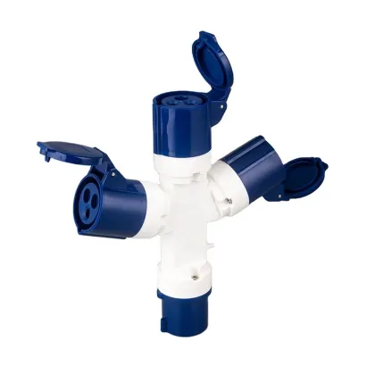 ZNPON 16A Schuko Plug to Industrial Socket Adapter