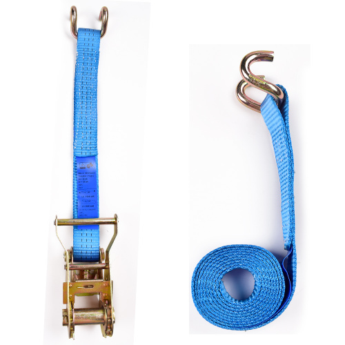 2" 2 Ton 50mm Iron Handle Ratchet Buckle Tie Down Blue Straps With 2 Inch E-Track Fitting