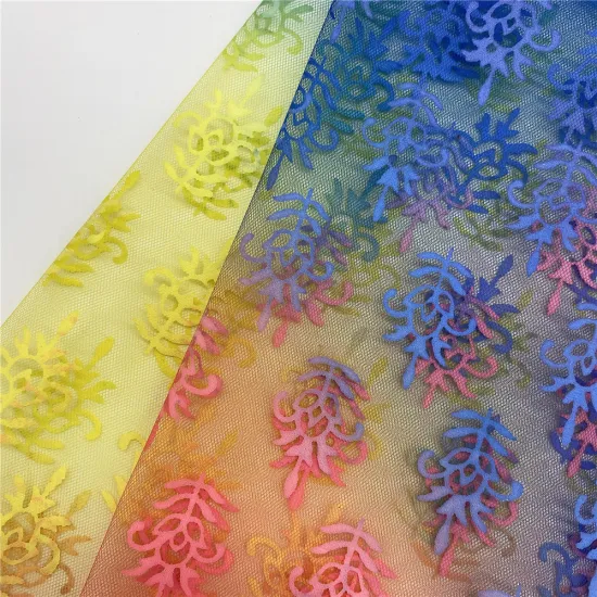 Polyester Printed Iridescent Tulle Fabric for Skirt Material