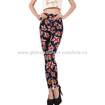 Full Printed Sexy Leggings, Made of 90% Polyester and 10% Spandex, Various Patterns are Available