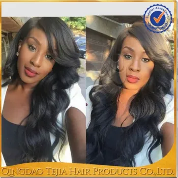 Wholesale cheap unprocessed virgin brazilian natural color body wave lace wig