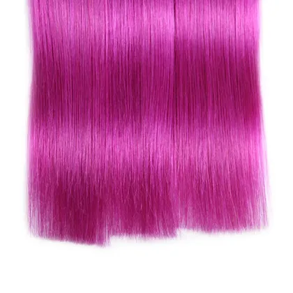 Silky Unprocessed One Donor Virgin Remy Human Hair Brazilian Weave Purple Color Straight Extensions