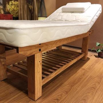 Portable Modern Adjustable Wood Facial Massage Bed with Storage Cabinet