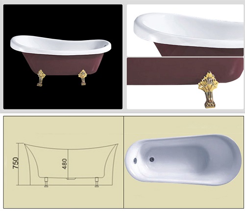 Acrylic Claw Foot Freestanding Bathtubs