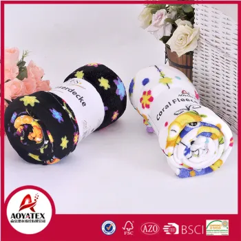 luxurious 100% polyester cheap printed coral fleece blanket