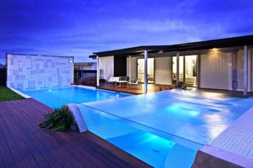 Acrylic swimming pool waterfall pool spa