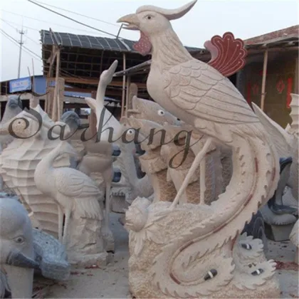 Hot sale natural stone carving marble phoenix bird statue