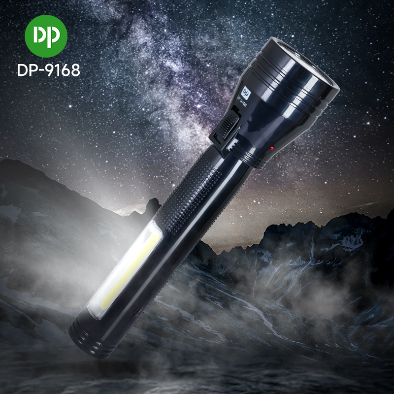 Rechargeable LED Flashlight Torch USB with Side Light