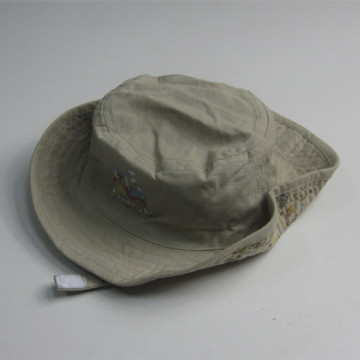 Meninos bordado algodão Brim Bucket Hat