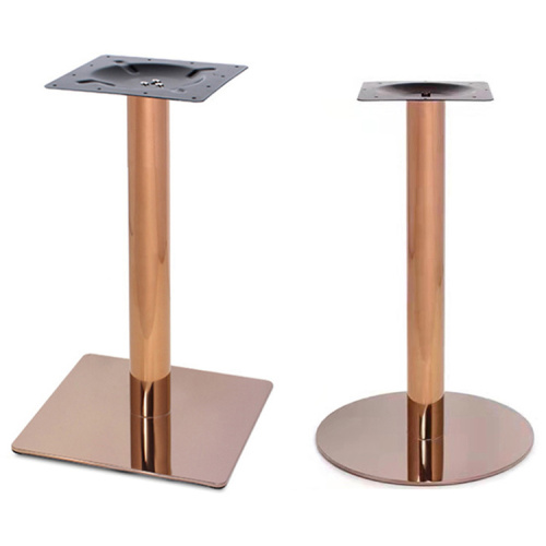 Rose Gold Round Bar Table Bases Stainless Steel