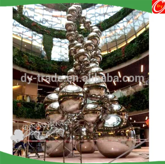 Mirror Polish Stainless Steel Garden Decoration Ball, Large Steel Sphere Sculptures